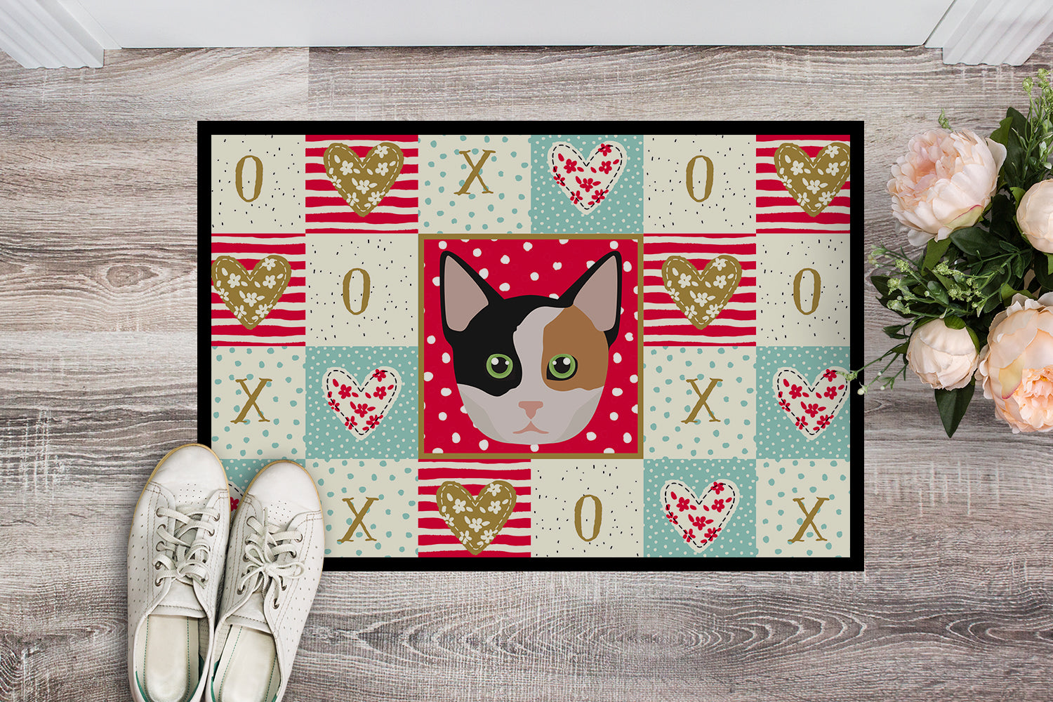 Caroline's Treasures Munchkin Cat Love Doormat - 24x36 Decorative Floor Mat – Indoor/Outdoor Rug with Artistic Flair CK5134JMAT