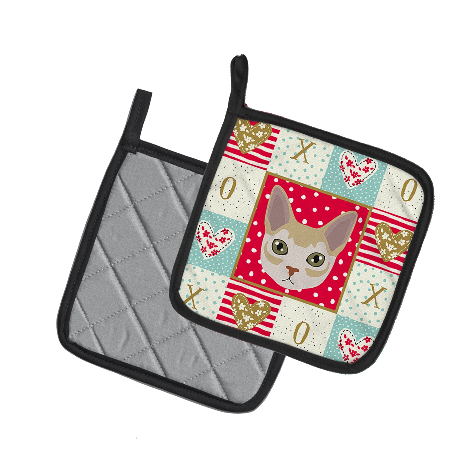Caroline's Treasures Singapura Cat Love Pot Holders - Set of 2 - Heat-Resistant Kitchen Essentials CK5165PTHD