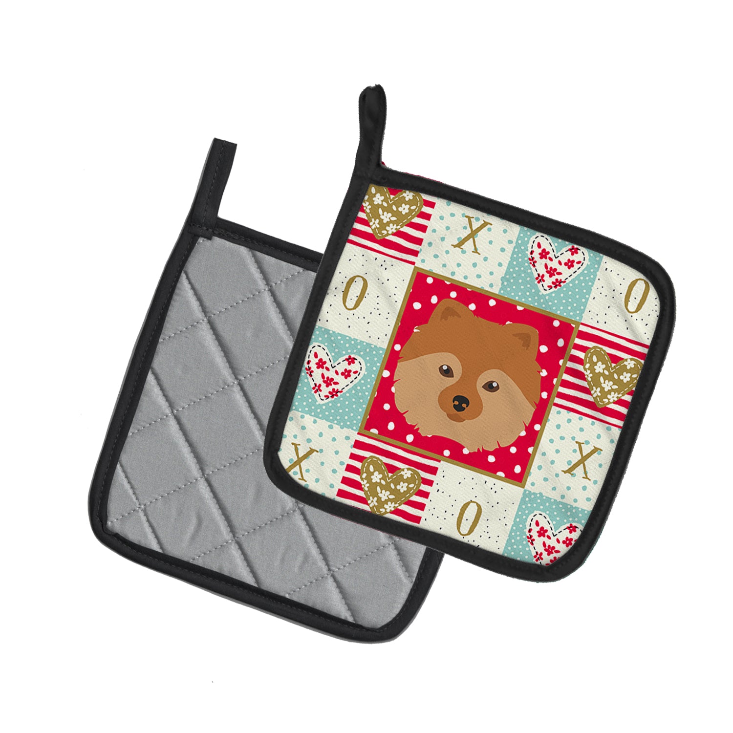 Caroline's Treasures German Spitz Love Pot Holders - Set of 2 - Heat-Resistant Kitchen Essentials CK5201PTHD