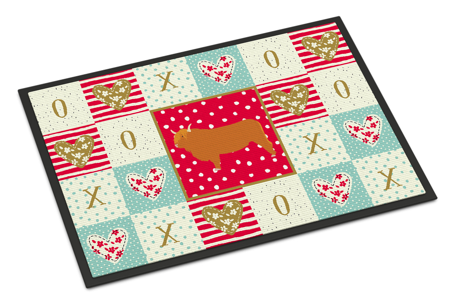 Caroline's Treasures Highland Cow Love Doormat - 18x27 Decorative Floor Mat – Indoor/Outdoor Rug with Artistic Flair CK5247MAT