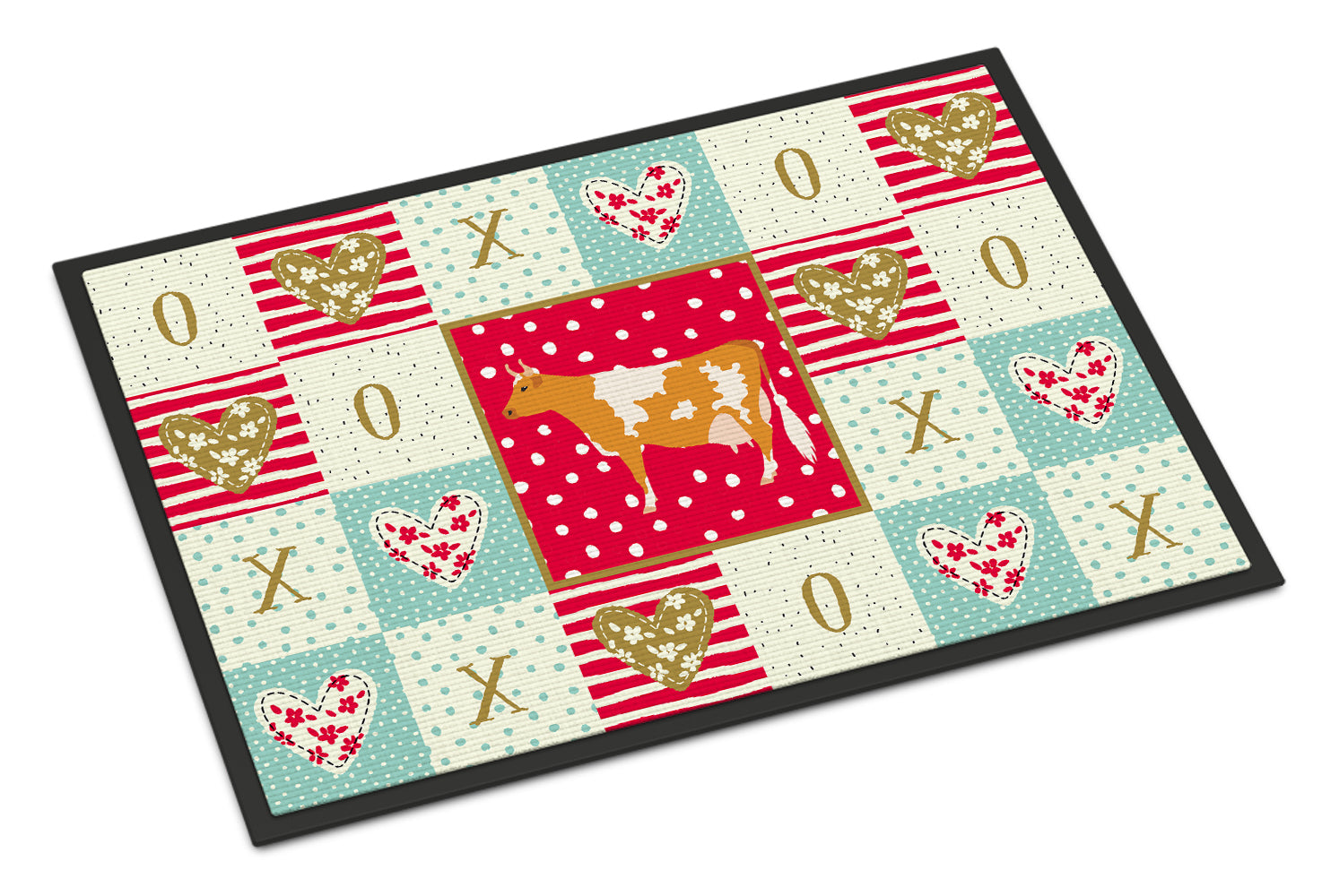 Caroline's Treasures Guernsey Cow Love Doormat - 18x27 Decorative Floor Mat – Indoor/Outdoor Rug with Artistic Flair CK5248MAT