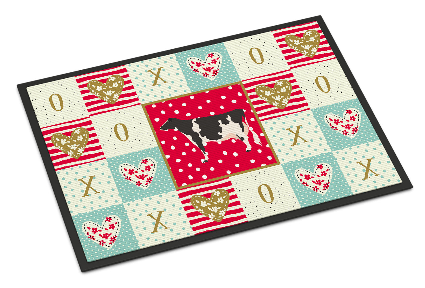 Caroline's Treasures Holstein Cow Love Doormat - 18x27 Decorative Floor Mat – Indoor/Outdoor Rug with Artistic Flair CK5249MAT