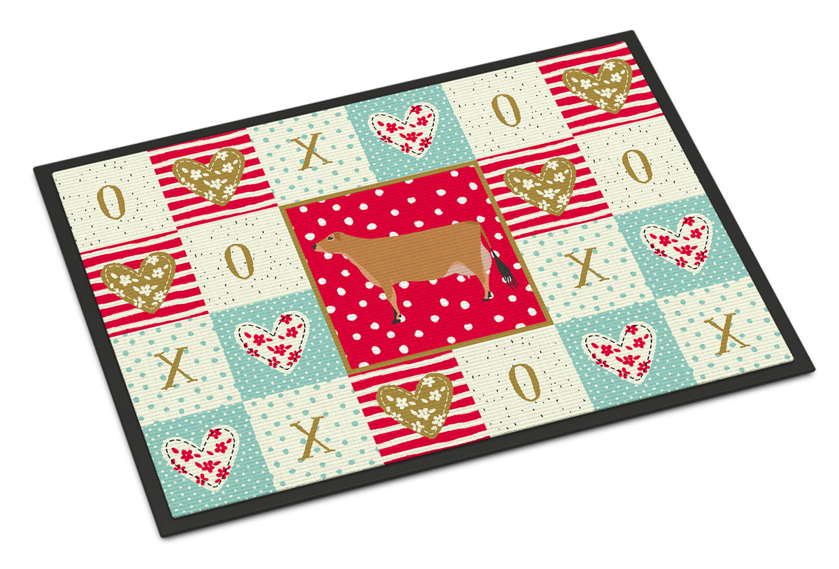 Caroline's Treasures Jersey Cow Love Doormat - 18x27 Decorative Floor Mat – Indoor/Outdoor Rug with Artistic Flair CK5256MAT