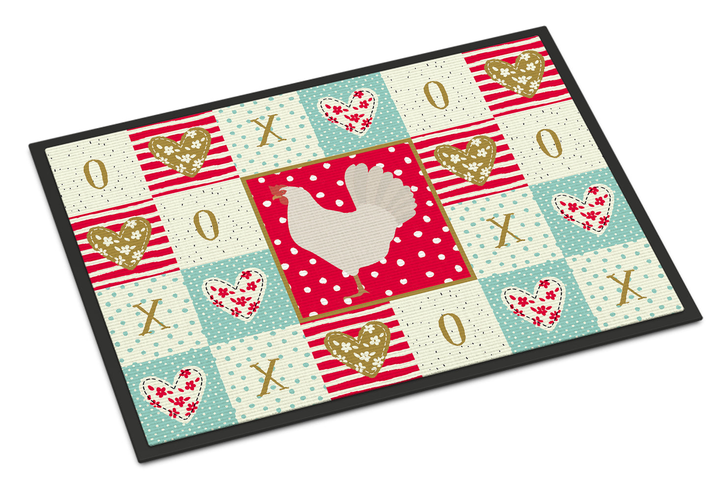 Caroline's Treasures Leghorn Chicken Love Doormat - 18x27 Decorative Floor Mat – Indoor/Outdoor Rug with Artistic Flair CK5267MAT