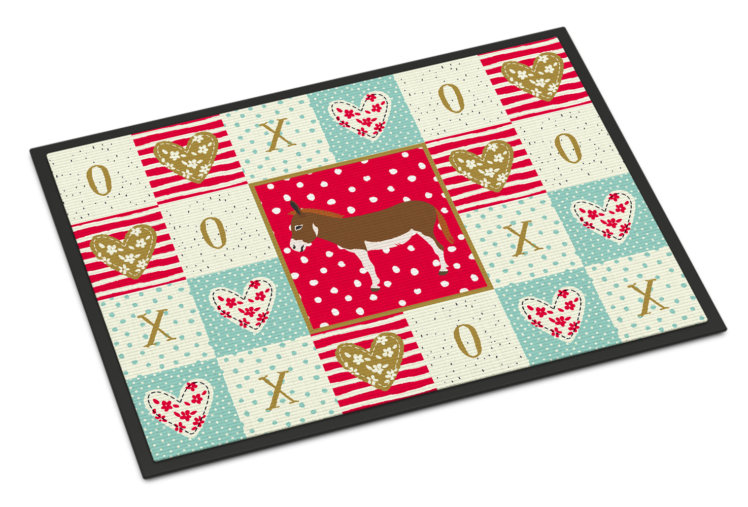 Caroline's Treasures Miniature Mediterranian Donkey Love Doormat - 18x27 Decorative Floor Mat – Indoor/Outdoor Rug with Artistic Flair CK5274MAT