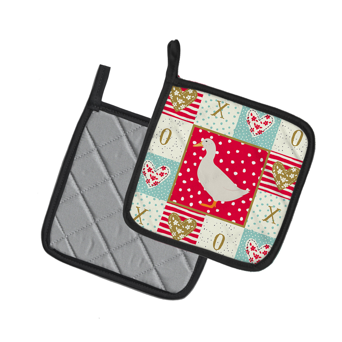 Caroline's Treasures American Pekin Duck Love Pot Holders - Set of 2 - Heat-Resistant Kitchen Essentials CK5287PTHD