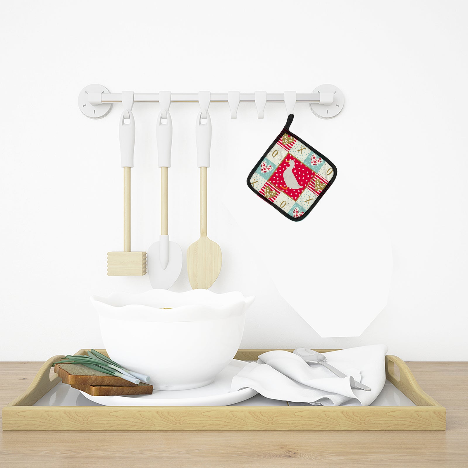 Caroline's Treasures American Pekin Duck Love Pot Holders - Set of 2 - Heat-Resistant Kitchen Essentials CK5287PTHD