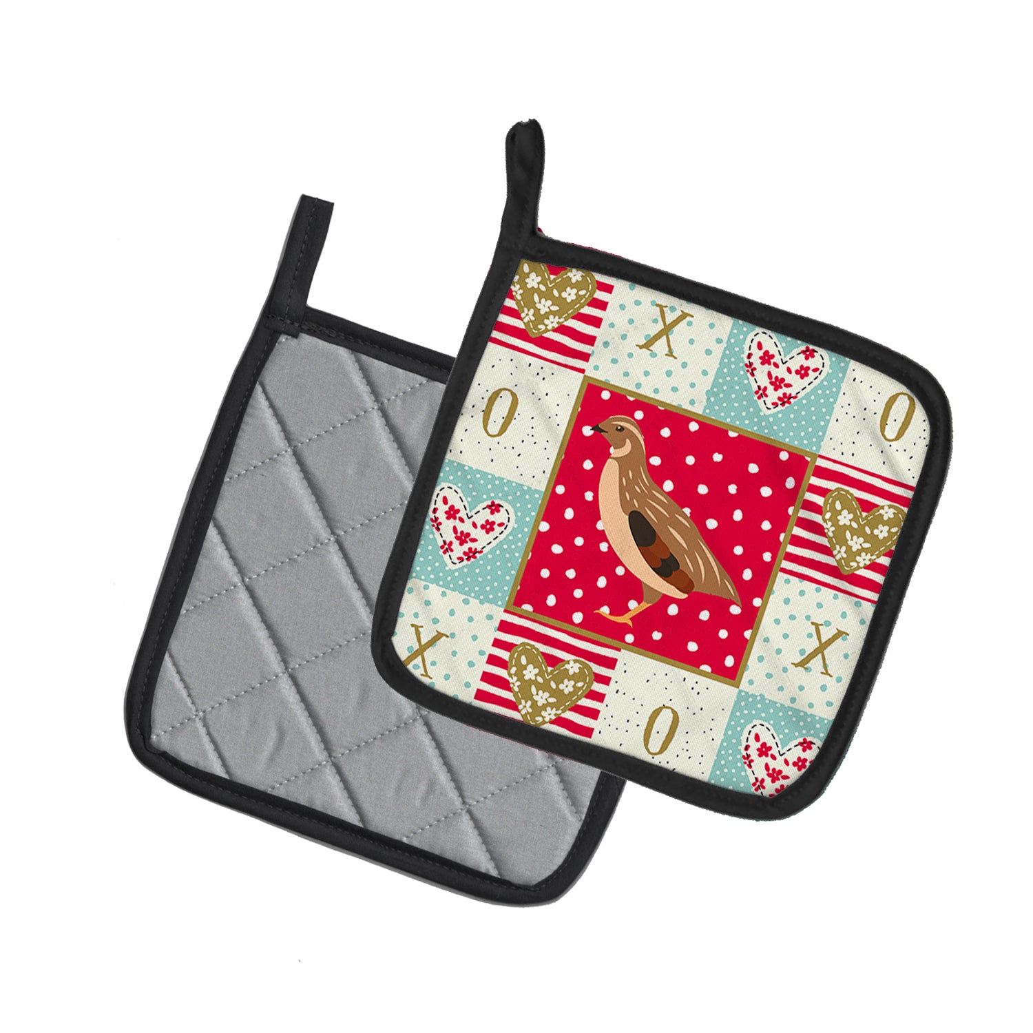 Caroline's Treasures Golden Phoenix Quail Love Pot Holders - Set of 2 - Heat-Resistant Kitchen Essentials CK5382PTHD