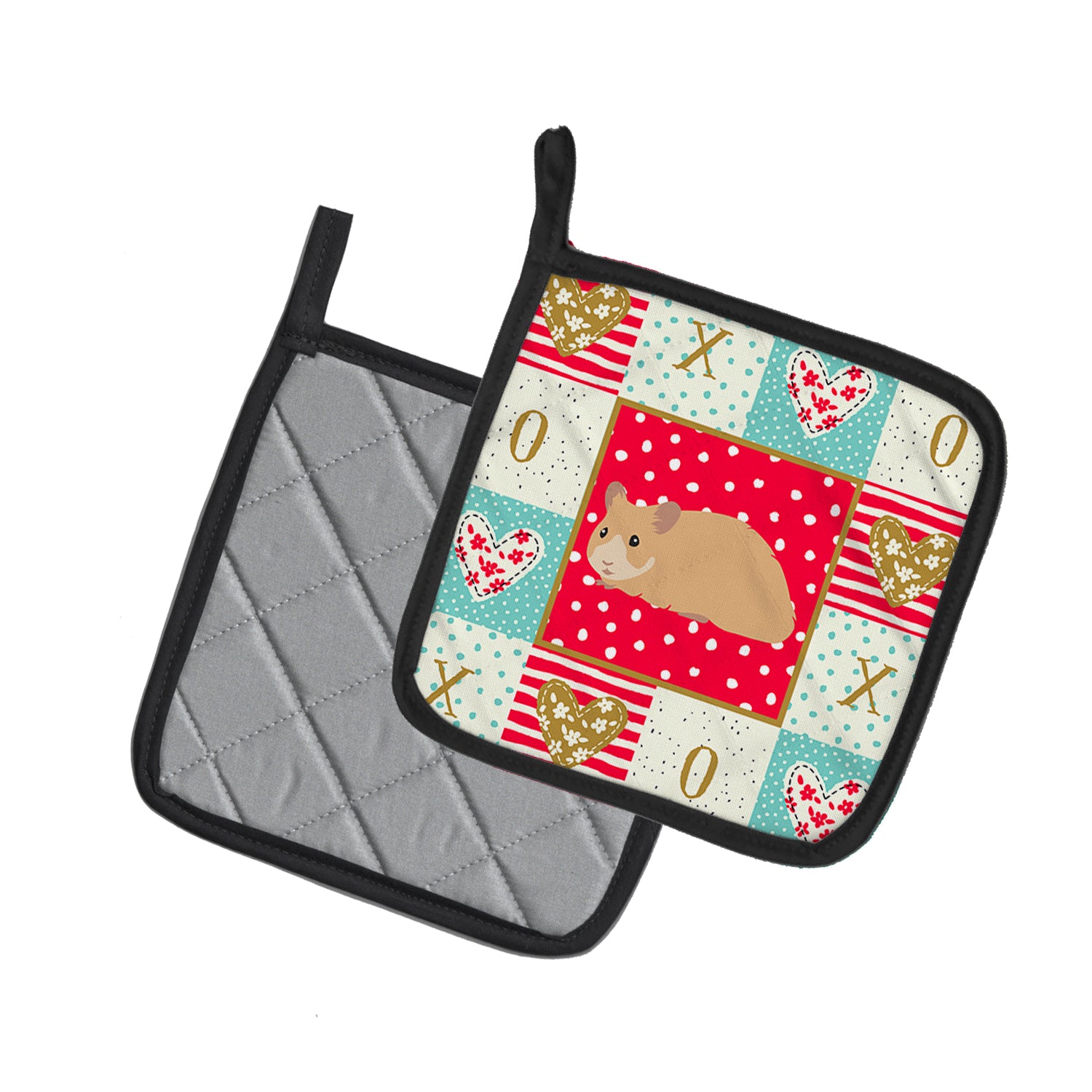 Caroline's Treasures Syrian Golden Hamster Love Pot Holders - Set of 2 - Heat-Resistant Kitchen Essentials CK5443PTHD