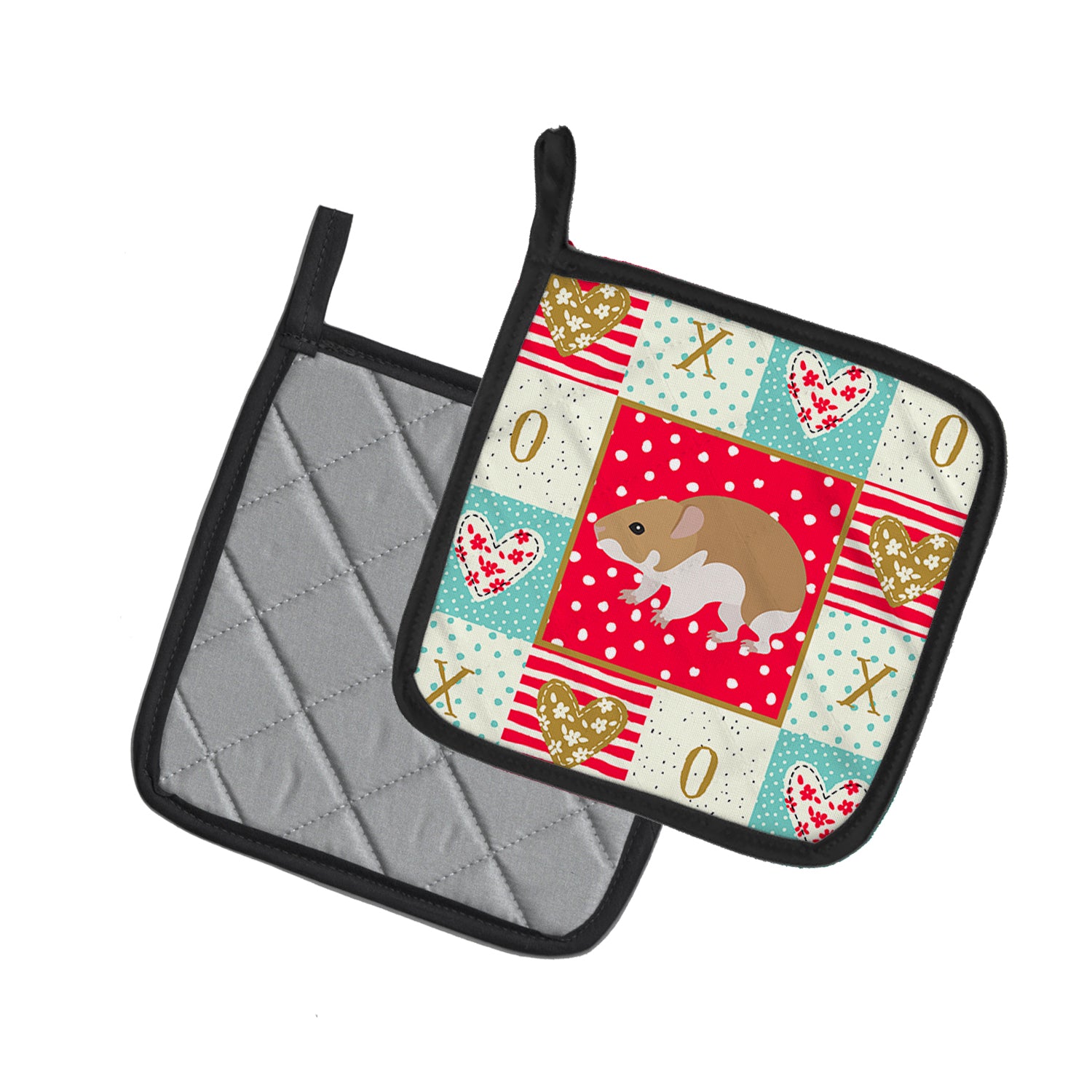 Caroline's Treasures Turkish Hamster Love Pot Holders - Set of 2 - Heat-Resistant Kitchen Essentials CK5445PTHD