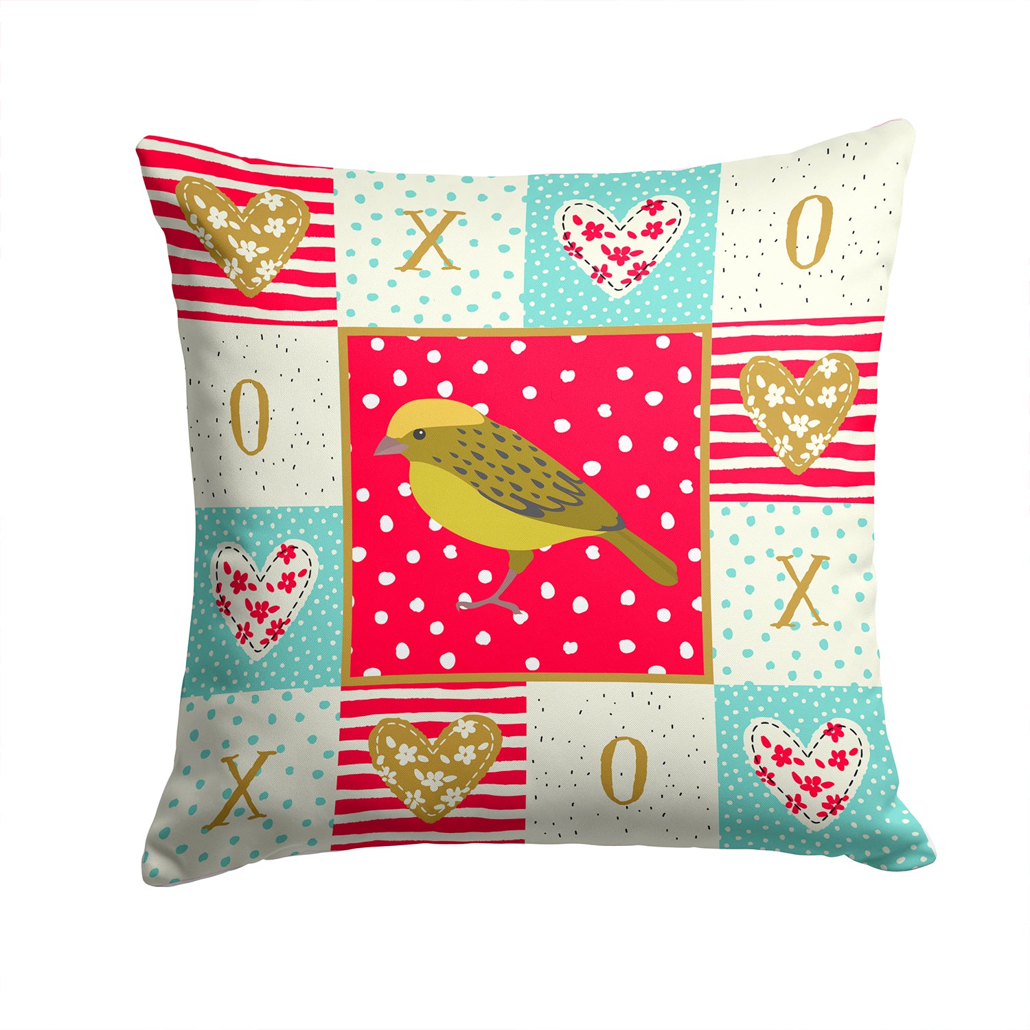 Caroline's Treasures Lizard Canary Love Throw Pillow - 14x14 Decorative Pillow – Art for Your Home & Patio CK5504PW1414