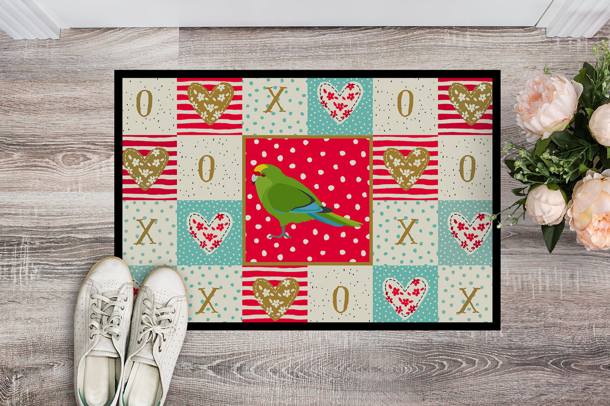 Caroline's Treasures New Zealand Parakeet Love Doormat - 24x36 Decorative Floor Mat – Indoor/Outdoor Rug with Artistic Flair CK5524JMAT