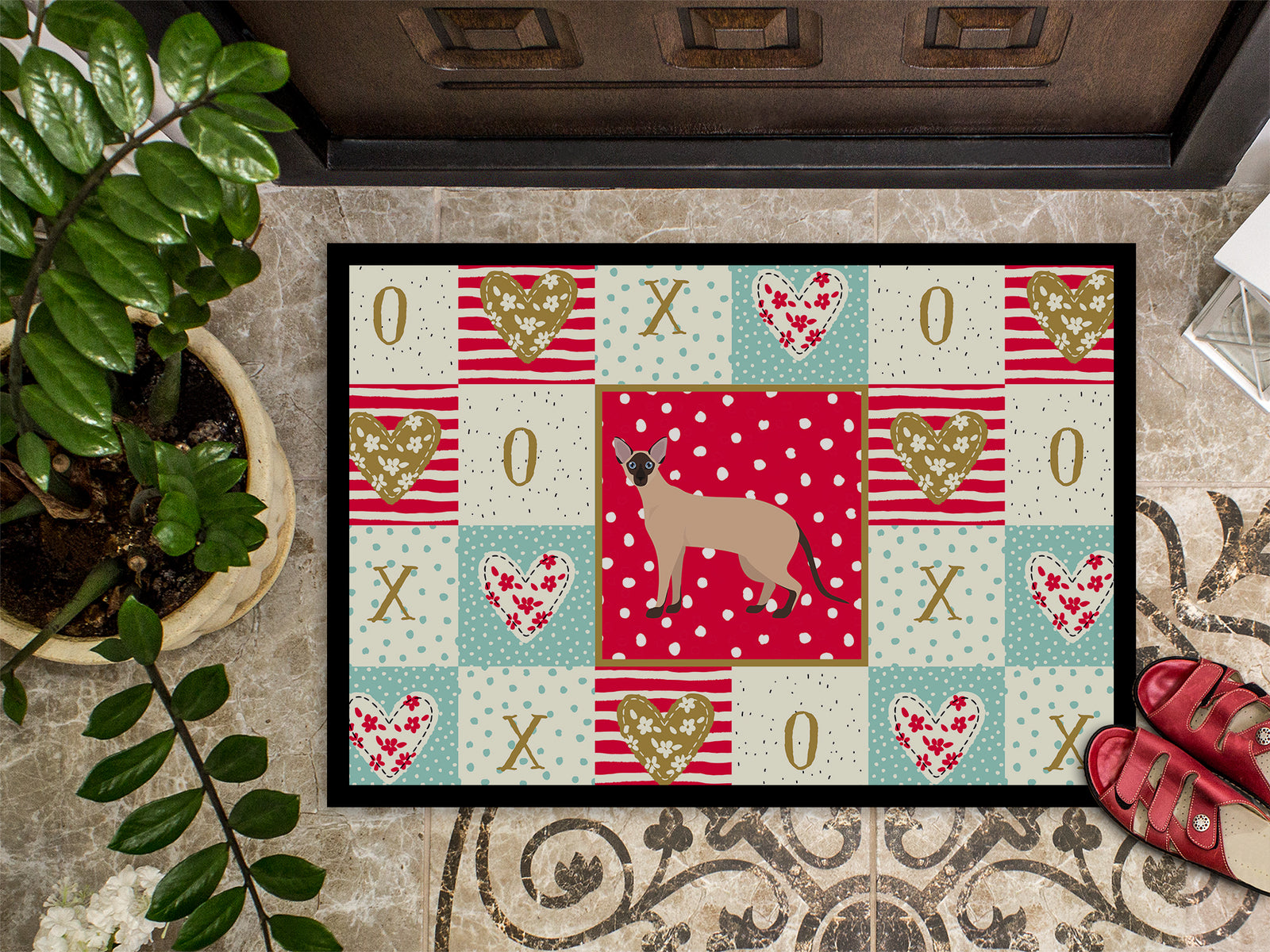 Caroline's Treasures Colorpoint Shorthair #2 Cat Love Doormat - 24x36 Decorative Floor Mat – Indoor/Outdoor Rug with Artistic Flair CK5589JMAT