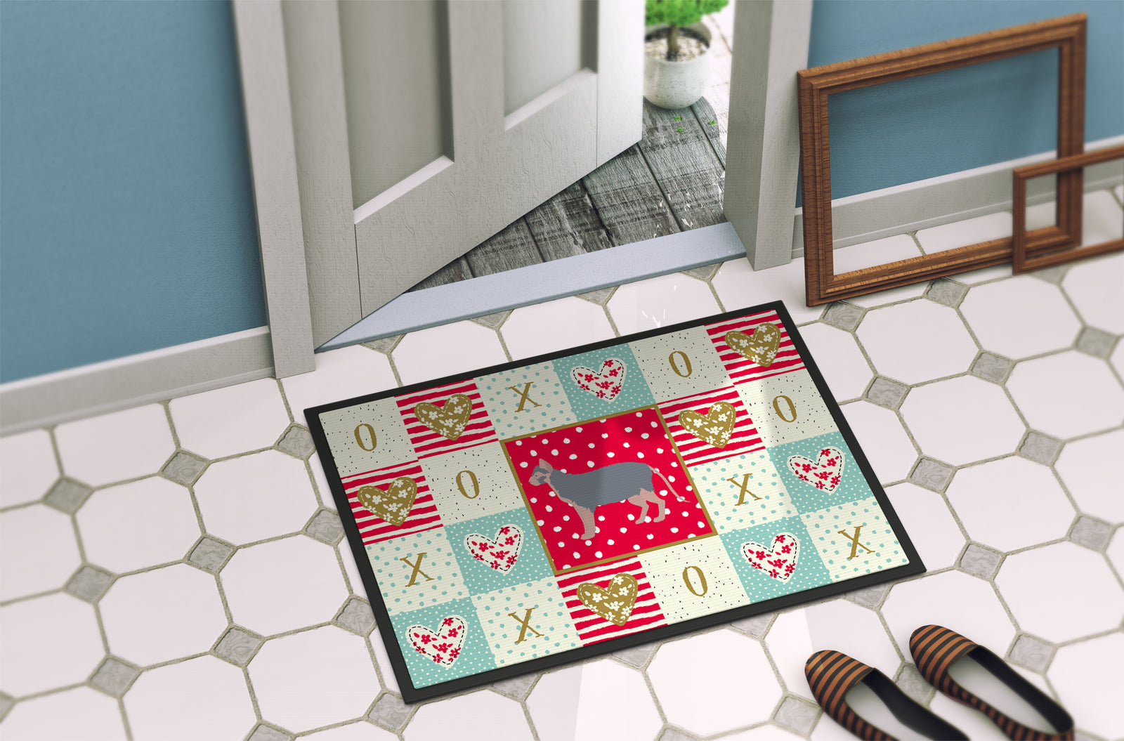 Caroline's Treasures Lykoi #3 Cat Love Doormat - 24x36 Decorative Floor Mat – Indoor/Outdoor Rug with Artistic Flair CK5641JMAT