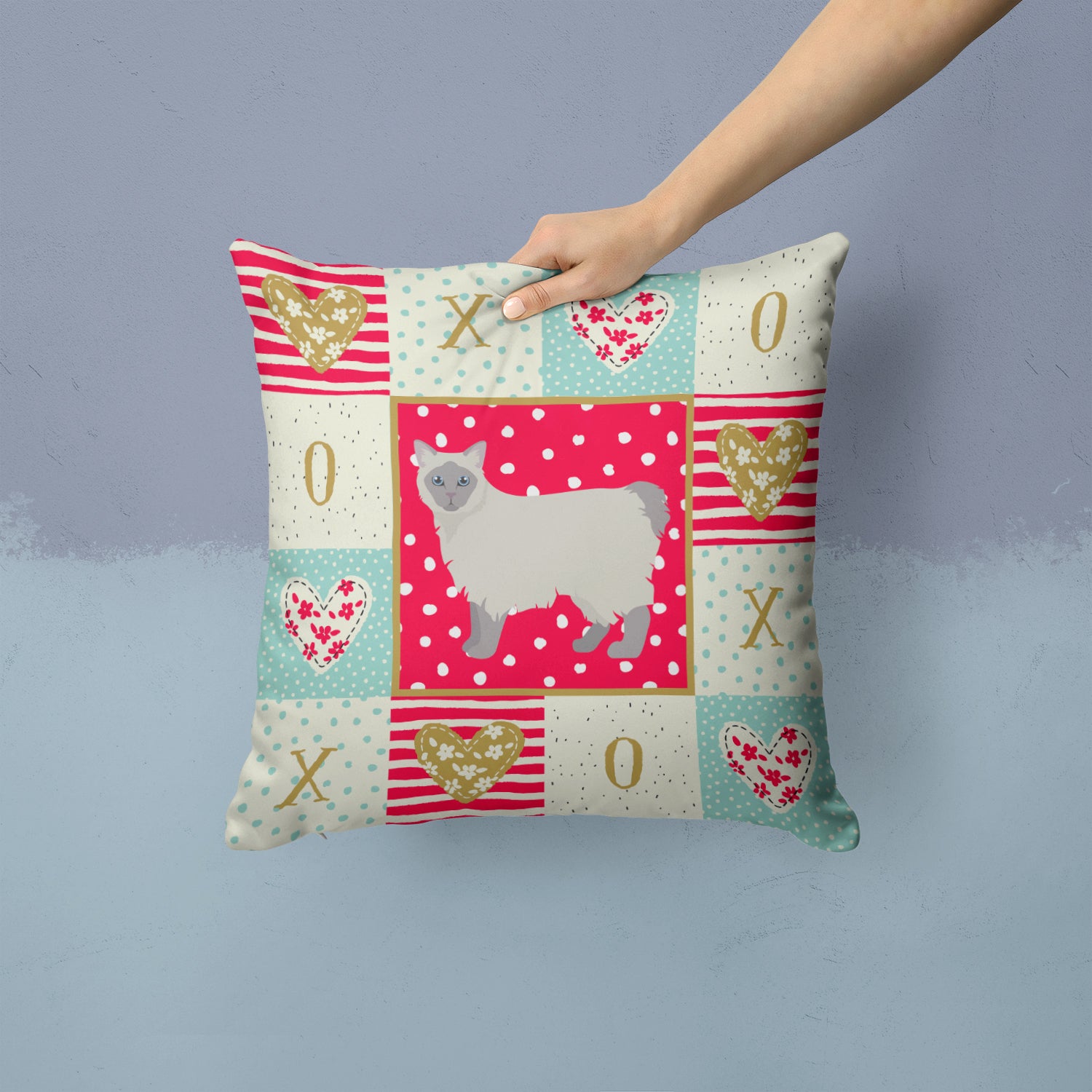 Caroline's Treasures Owyhee Bob #1 Cat Love Throw Pillow - 14x14 Decorative Pillow – Art for Your Home & Patio CK5669PW1414