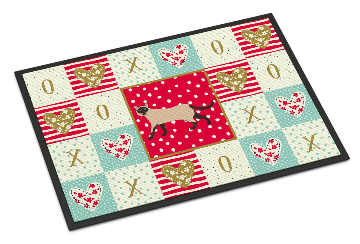 Caroline's Treasures Siamese Traditional #2 Cat Love Doormat - 24x36 Decorative Floor Mat – Indoor/Outdoor Rug with Artistic Flair CK5707JMAT