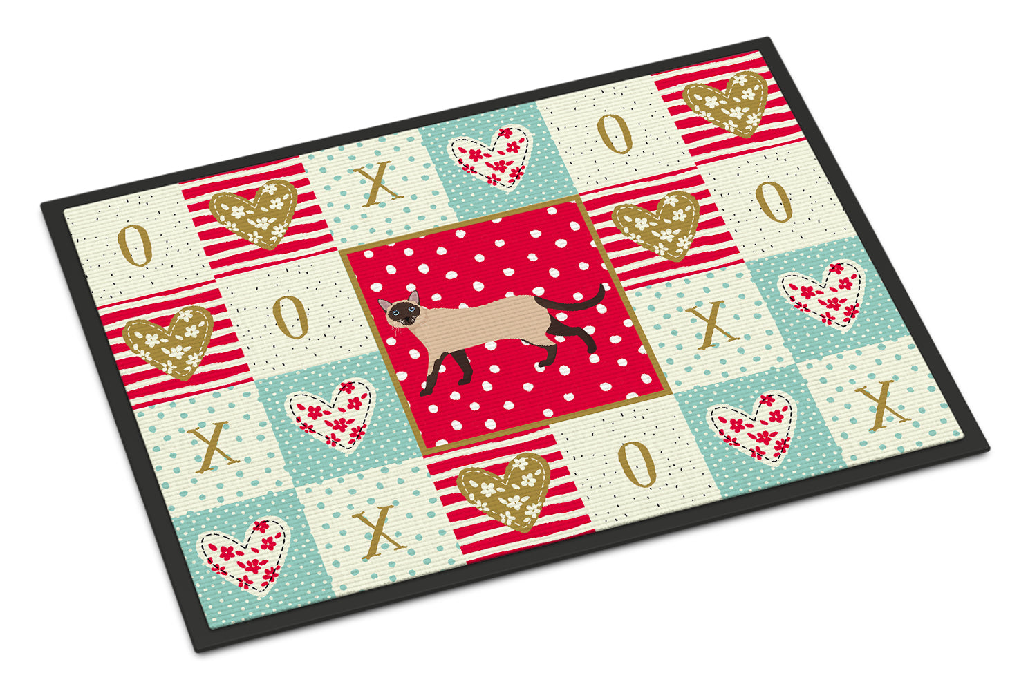 Caroline's Treasures Siamese Traditional #2 Cat Love Doormat - 24x36 Decorative Floor Mat – Indoor/Outdoor Rug with Artistic Flair CK5707JMAT