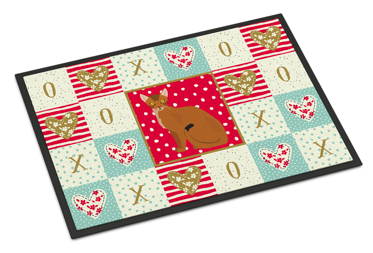 Caroline's Treasures Abyssinian Cat Love Doormat - 24x36 Decorative Floor Mat – Indoor/Outdoor Rug with Artistic Flair CK5733JMAT