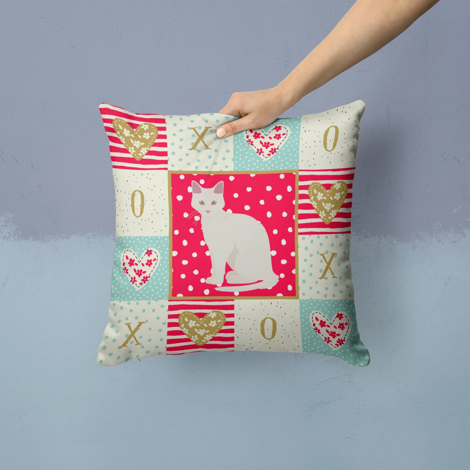 Caroline's Treasures Aphrodite Giant Cat Love Throw Pillow - 14x14 Decorative Pillow – Art for Your Home & Patio CK5738PW1414