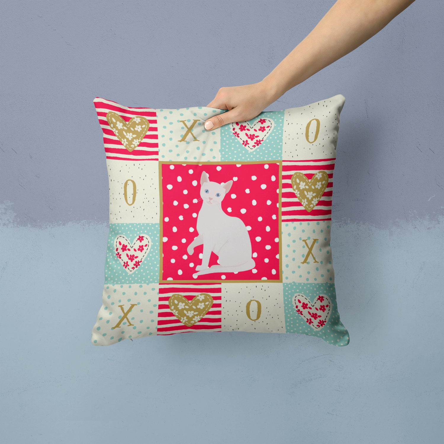 Caroline's Treasures Arabian Mau Cat Love Throw Pillow - 14x14 Decorative Pillow – Art for Your Home & Patio CK5739PW1414