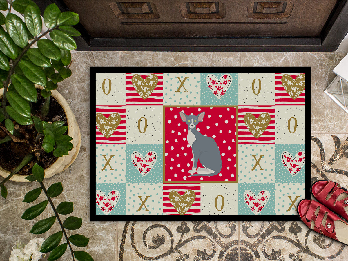 Caroline's Treasures Peterbald Cat Love Doormat - 24x36 Decorative Floor Mat – Indoor/Outdoor Rug with Artistic Flair CK5779JMAT