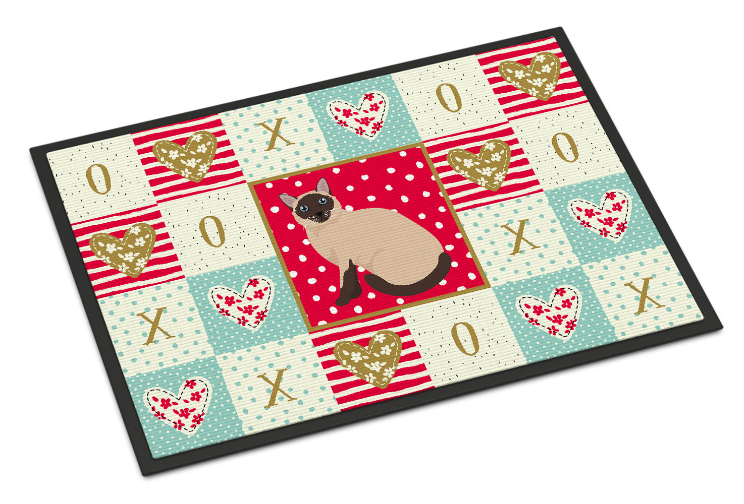Caroline's Treasures Siamese Traditional Cat Love Doormat - 24x36 Decorative Floor Mat – Indoor/Outdoor Rug with Artistic Flair CK5787JMAT