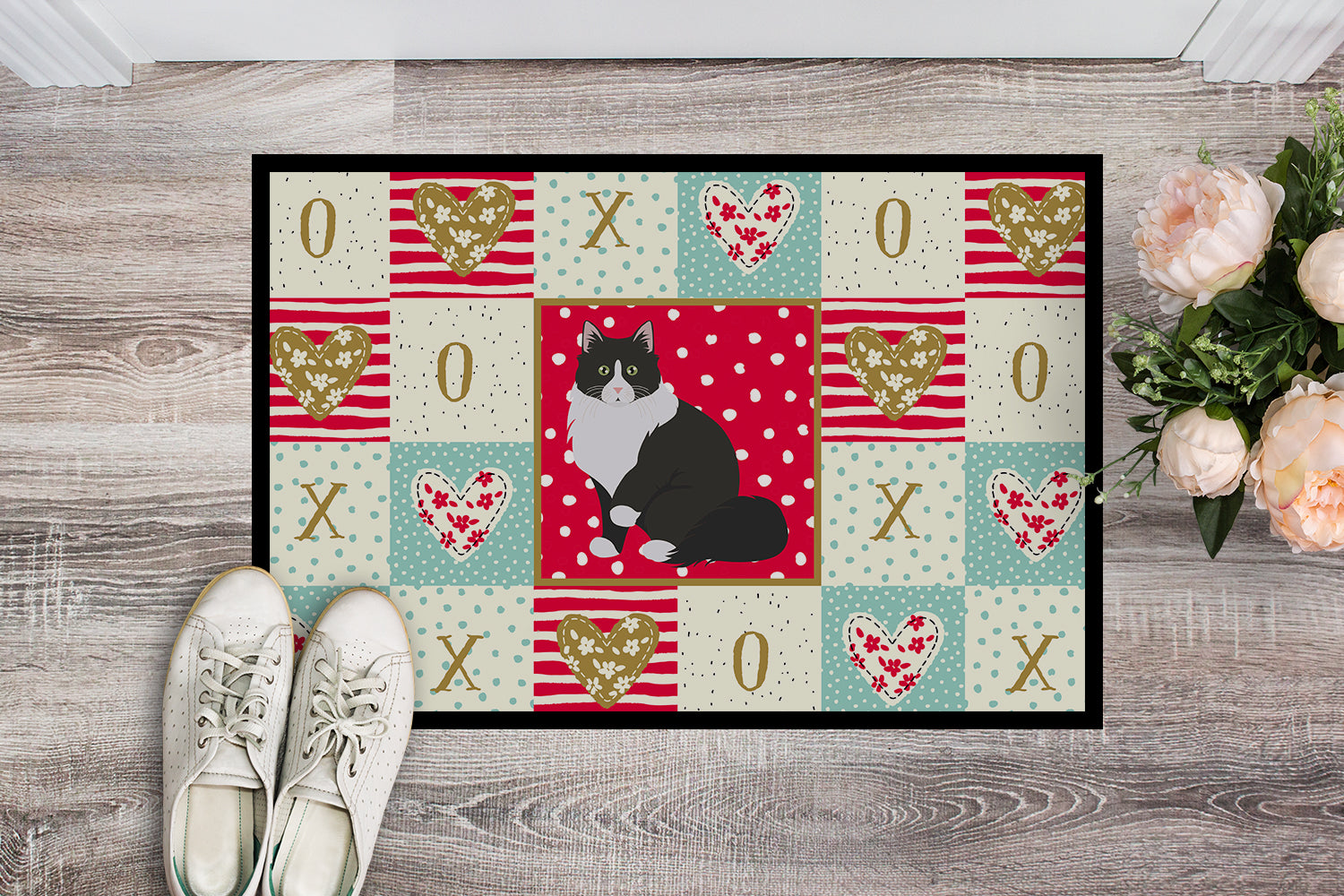 Caroline's Treasures Siberian Forest Cat Love Doormat - 24x36 Decorative Floor Mat – Indoor/Outdoor Rug with Artistic Flair CK5788JMAT