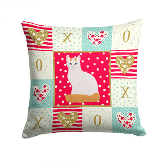 Caroline's Treasures Turkish Van Cat Love Throw Pillow - 14x14 Decorative Pillow – Art for Your Home & Patio CK5802PW1414