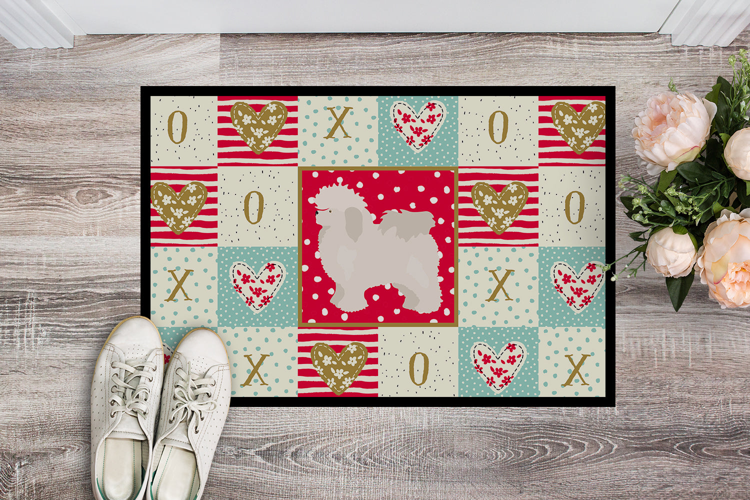 Caroline's Treasures Bolognese Love Doormat - 24x36 Decorative Floor Mat – Indoor/Outdoor Rug with Artistic Flair CK5815JMAT