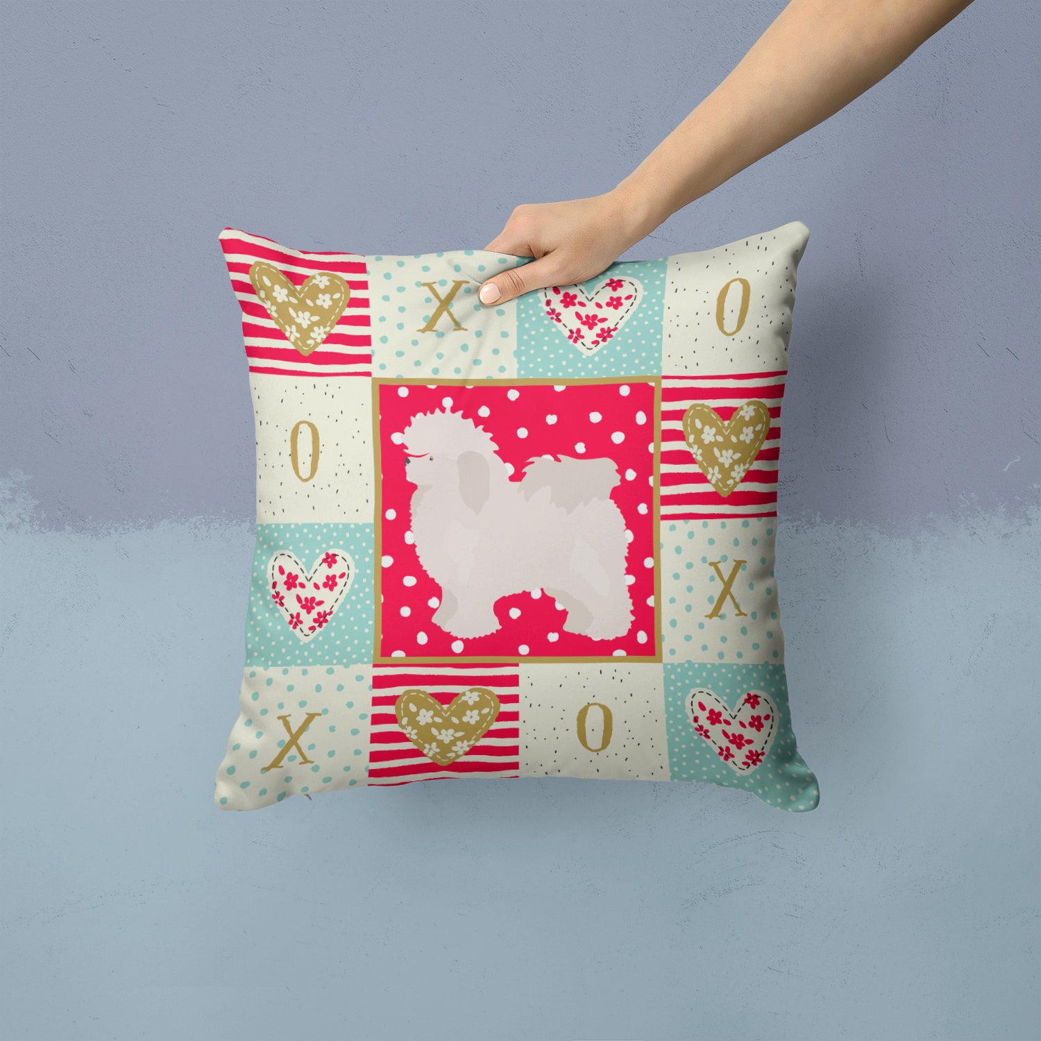 Caroline's Treasures Bolognese Love Throw Pillow - 14x14 Decorative Pillow – Art for Your Home & Patio CK5815PW1414