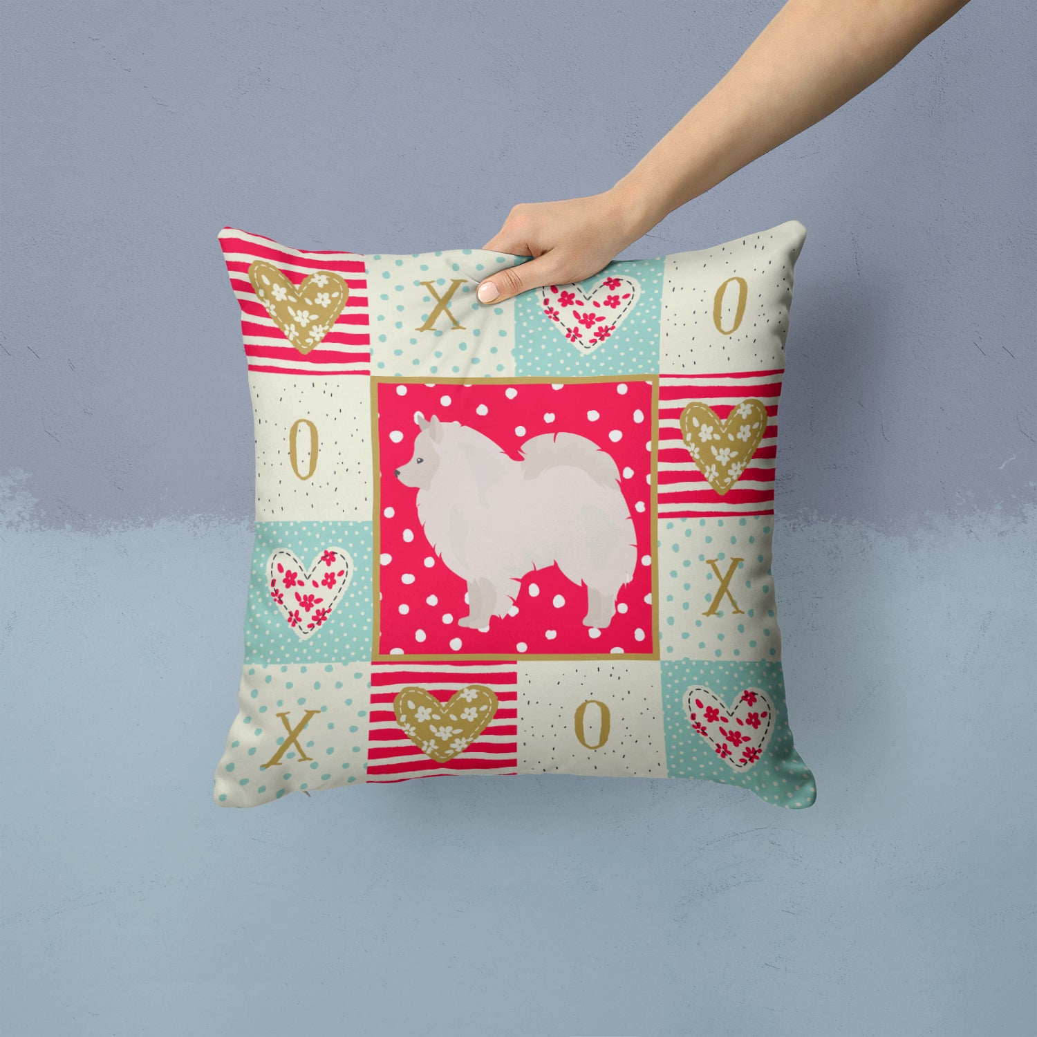 Caroline's Treasures German Spitz #1 Love Throw Pillow - 14x14 Decorative Pillow – Art for Your Home & Patio CK5837PW1414