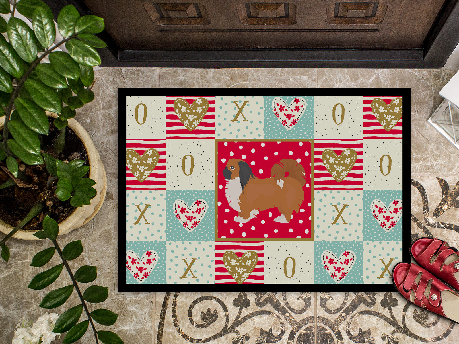 Caroline's Treasures Pekingese Love Doormat - 24x36 Decorative Floor Mat – Indoor/Outdoor Rug with Artistic Flair CK5873JMAT