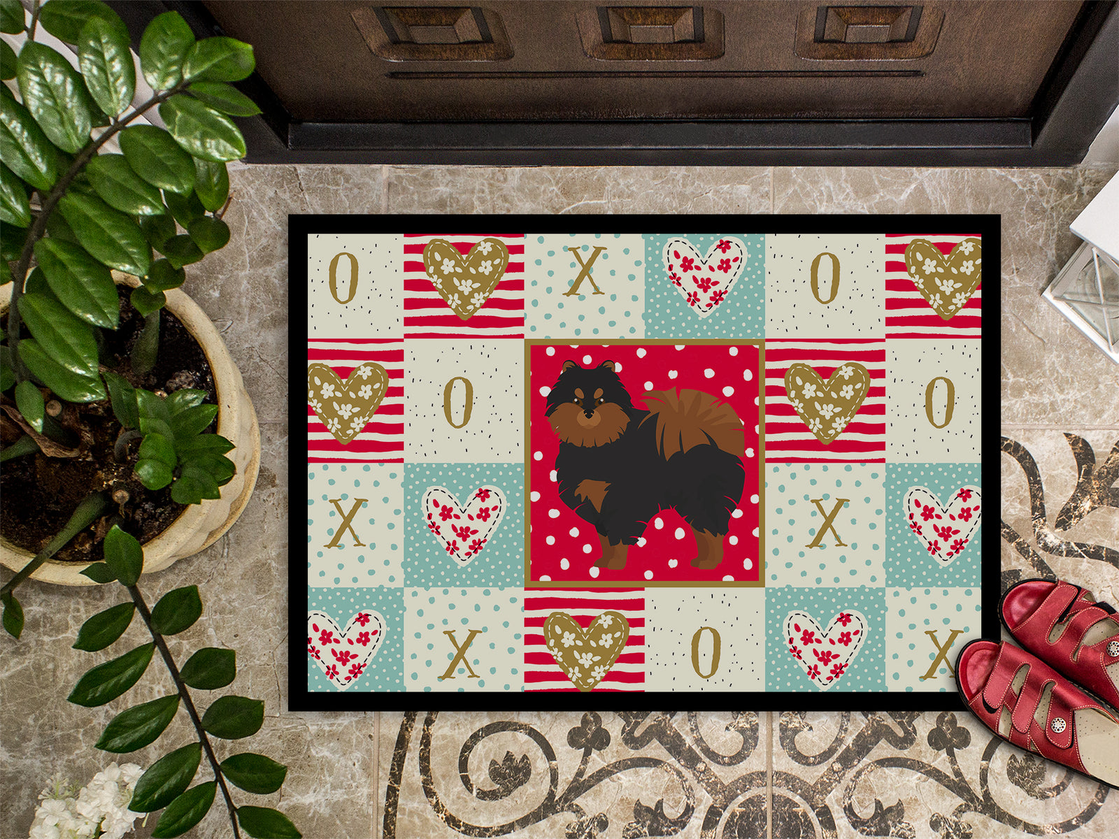 Caroline's Treasures Pomeranian #2 Love Doormat - 24x36 Decorative Floor Mat – Indoor/Outdoor Rug with Artistic Flair CK5878JMAT