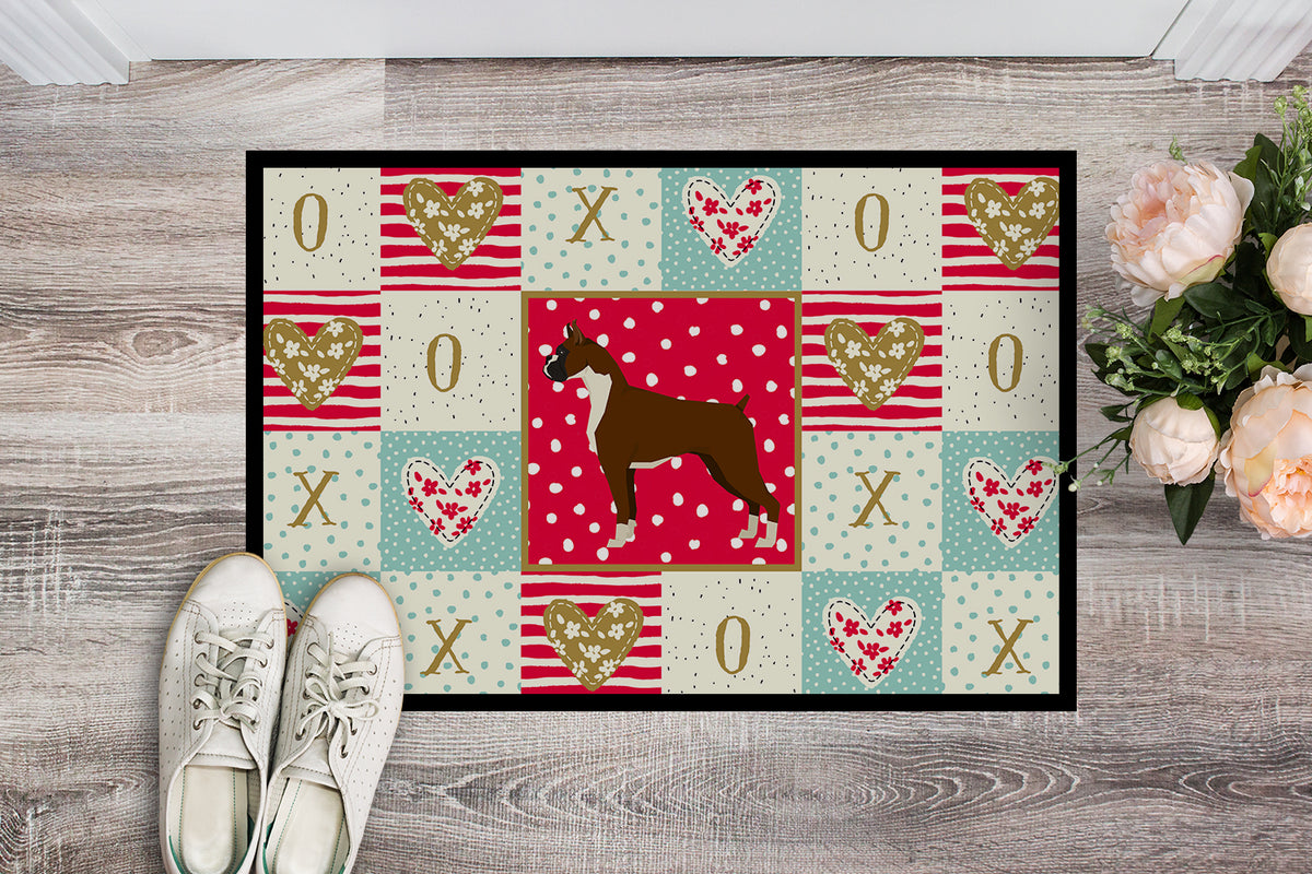 Caroline's Treasures Boxer Love Doormat - 24x36 Decorative Floor Mat – Indoor/Outdoor Rug with Artistic Flair CK5916JMAT