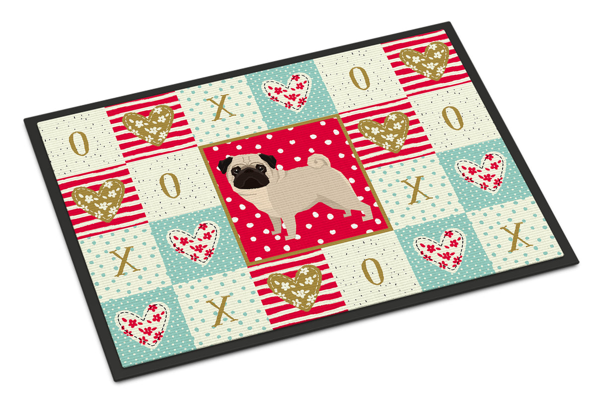 Caroline's Treasures Pug Love Doormat - 24x36 Decorative Floor Mat – Indoor/Outdoor Rug with Artistic Flair CK5947JMAT