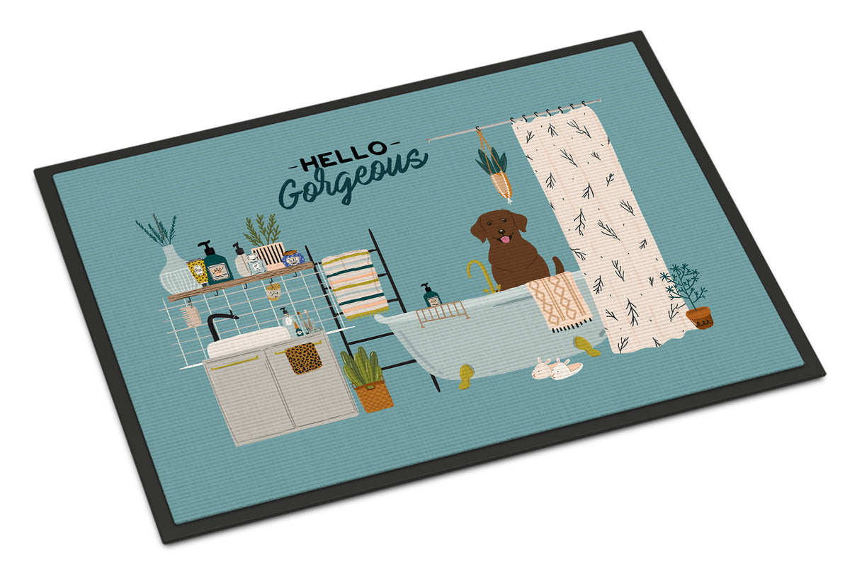 Caroline's Treasures Chocolate Labrador in Bathtub Doormat - 24x36 Decorative Floor Mat – Indoor/Outdoor Rug with Artistic Flair CK7478JMAT