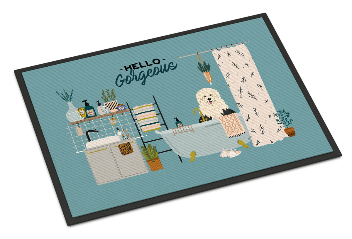 Caroline's Treasures Old English Sheepdog in Bathtub Doormat - 24x36 Decorative Floor Mat – Indoor/Outdoor Rug with Artistic Flair CK7518JMAT
