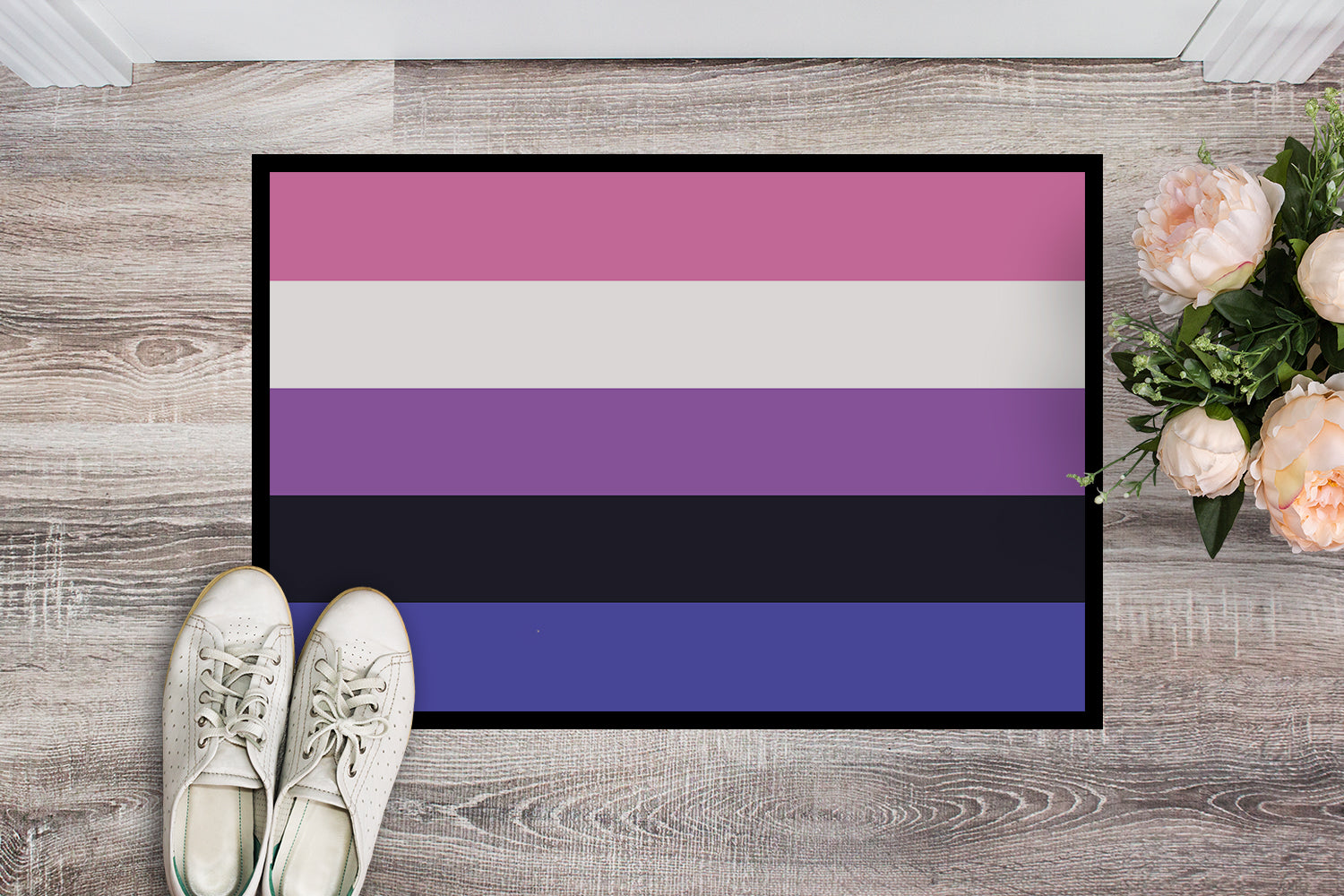 Caroline's Treasures Genderfluid Pride Doormat - 24x36 Decorative Floor Mat – Indoor/Outdoor Rug with Artistic Flair