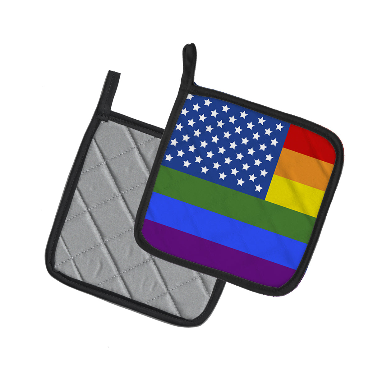 Caroline's Treasures USA Gay Pride Pot Holders - Set of 2 - Heat-Resistant Kitchen Essentials
