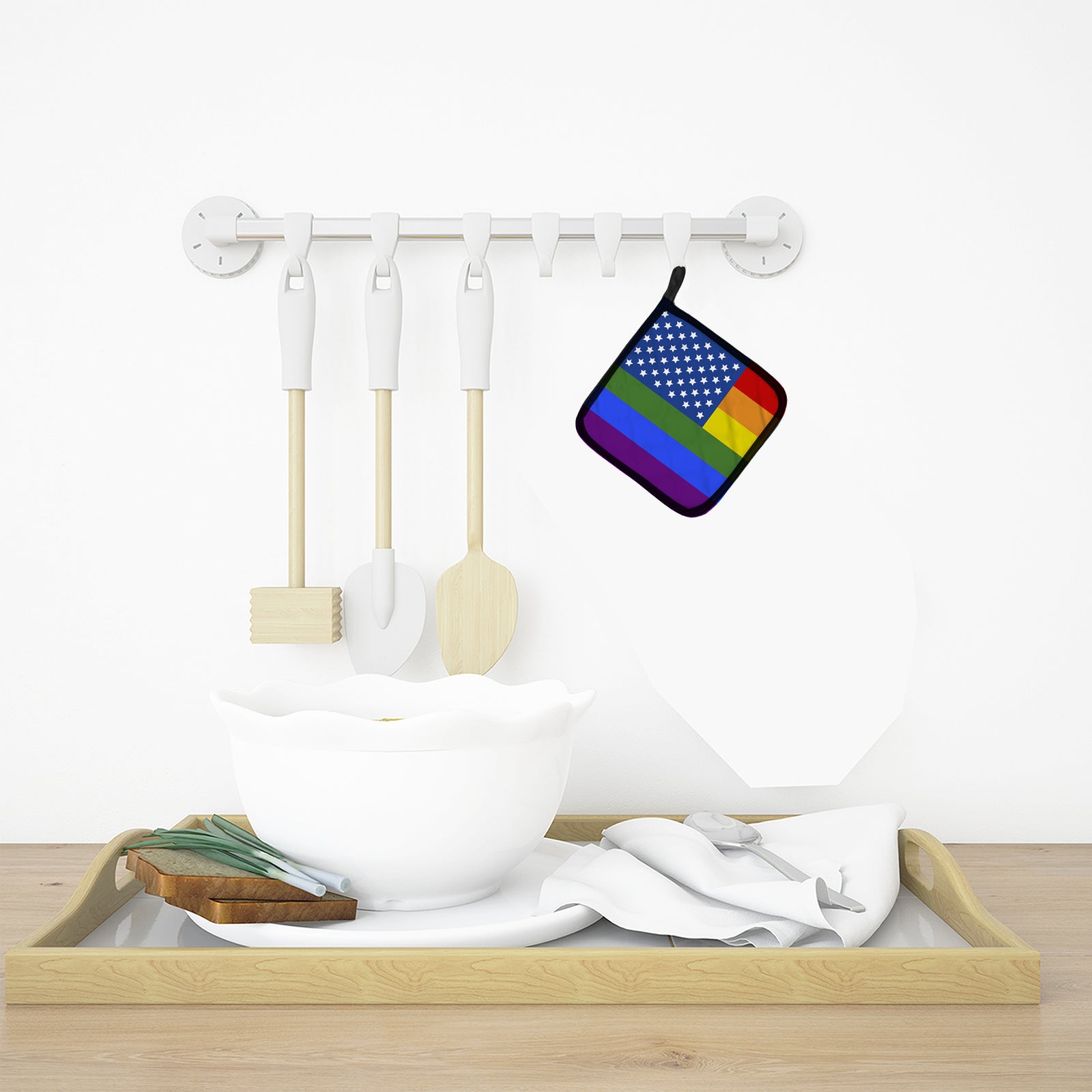 Caroline's Treasures USA Gay Pride Pot Holders - Set of 2 - Heat-Resistant Kitchen Essentials