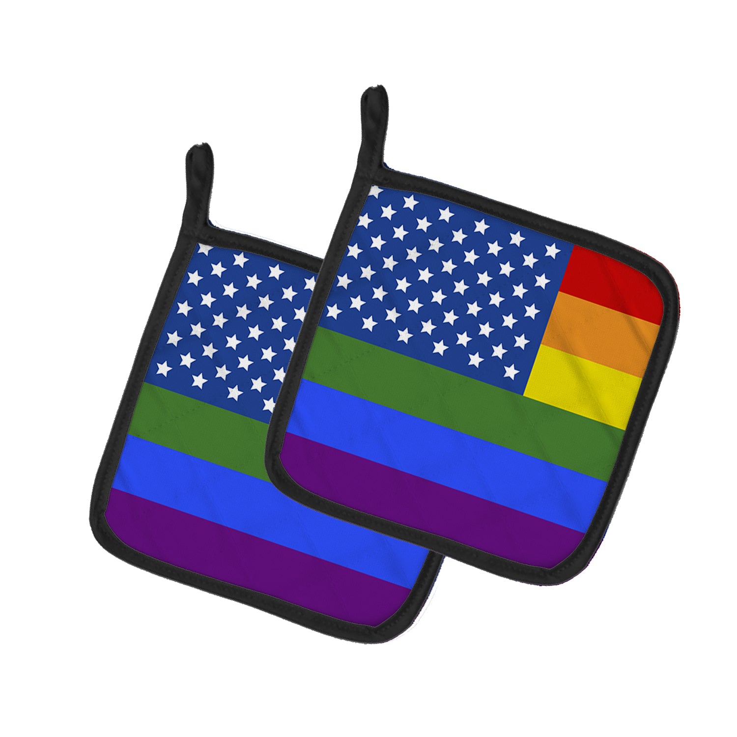 Caroline's Treasures USA Gay Pride Pot Holders - Set of 2 - Heat-Resistant Kitchen Essentials
