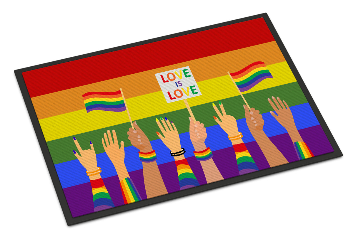 Caroline's Treasures Gay Pride Parade Doormat - 24x36 Decorative Floor Mat – Indoor/Outdoor Rug with Artistic Flair
