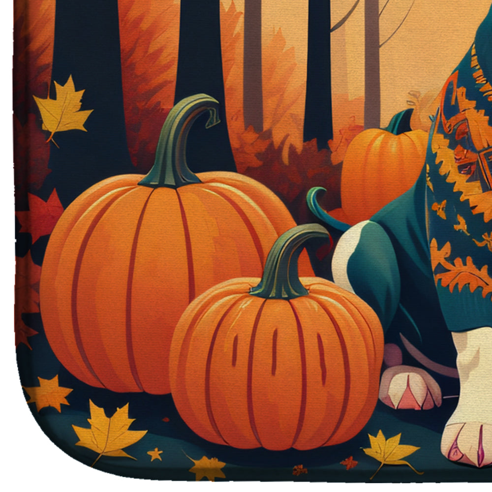 Caroline's Treasures Pit Bull Terrier Fall Dish Drying Mat