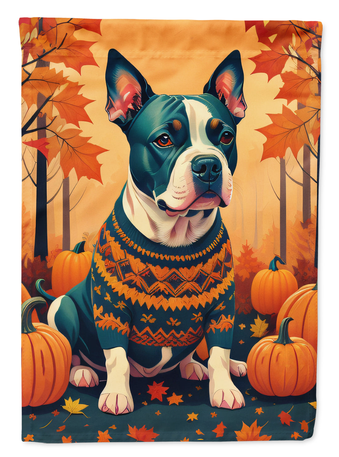 Caroline's Treasures Pit Bull Terrier Fall Garden Flag Mailbox Decorative Yard Banner Outside Patio Artwork for Flower Beds, Garden Size, Multicolor