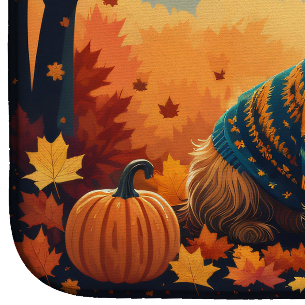 Caroline's Treasures Australian Terrier Terrier Fall Dish Drying Mat