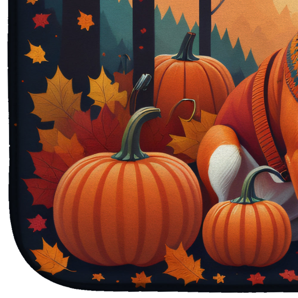 Caroline's Treasures Red Basenji Fall Dish Drying Mat