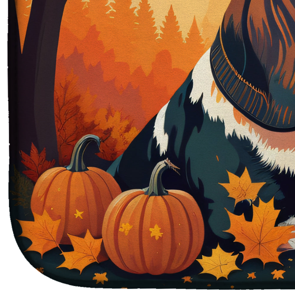 Caroline's Treasures Basset Hound Fall Dish Drying Mat