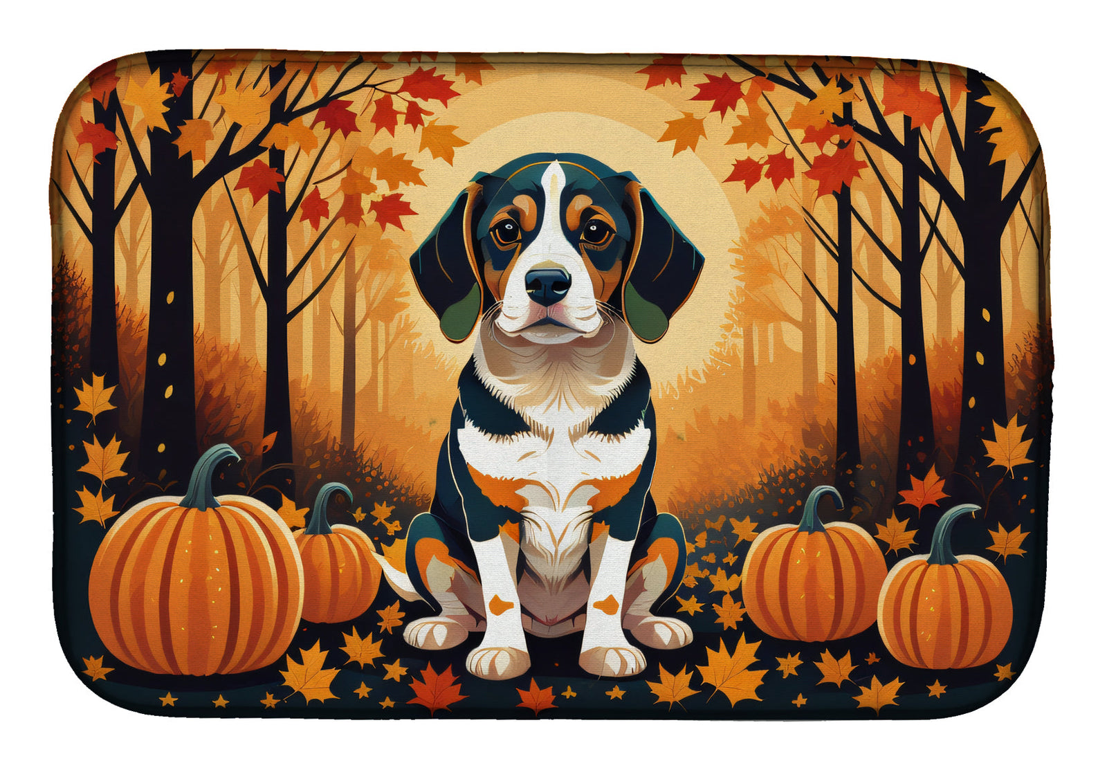 Caroline's Treasures Beagle Fall Dish Drying Mat