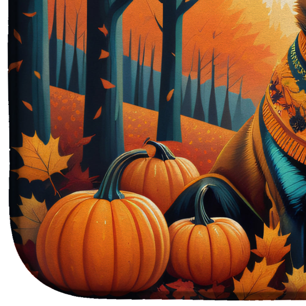 Caroline's Treasures Belgian Malinois Fall Dish Drying Mat