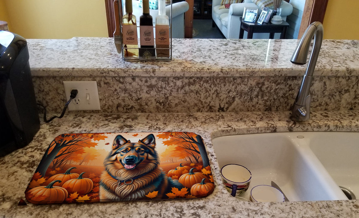 Caroline's Treasures Belgian Tervuren Fall Dish Drying Mat